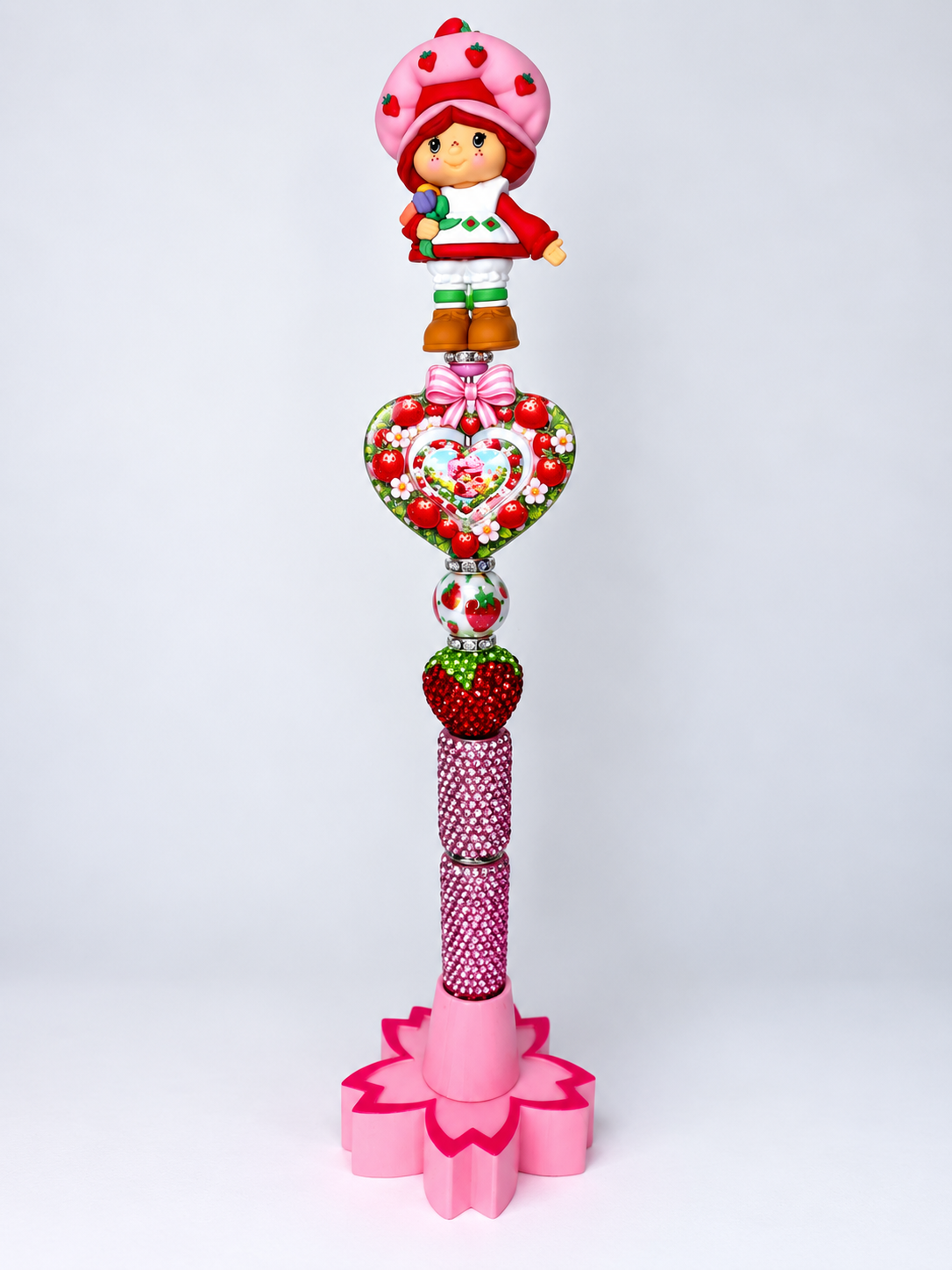 Strawberry shortcake spinner rhinestone pen