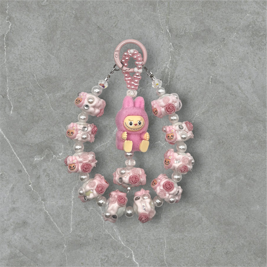 Pink Labubu sitting